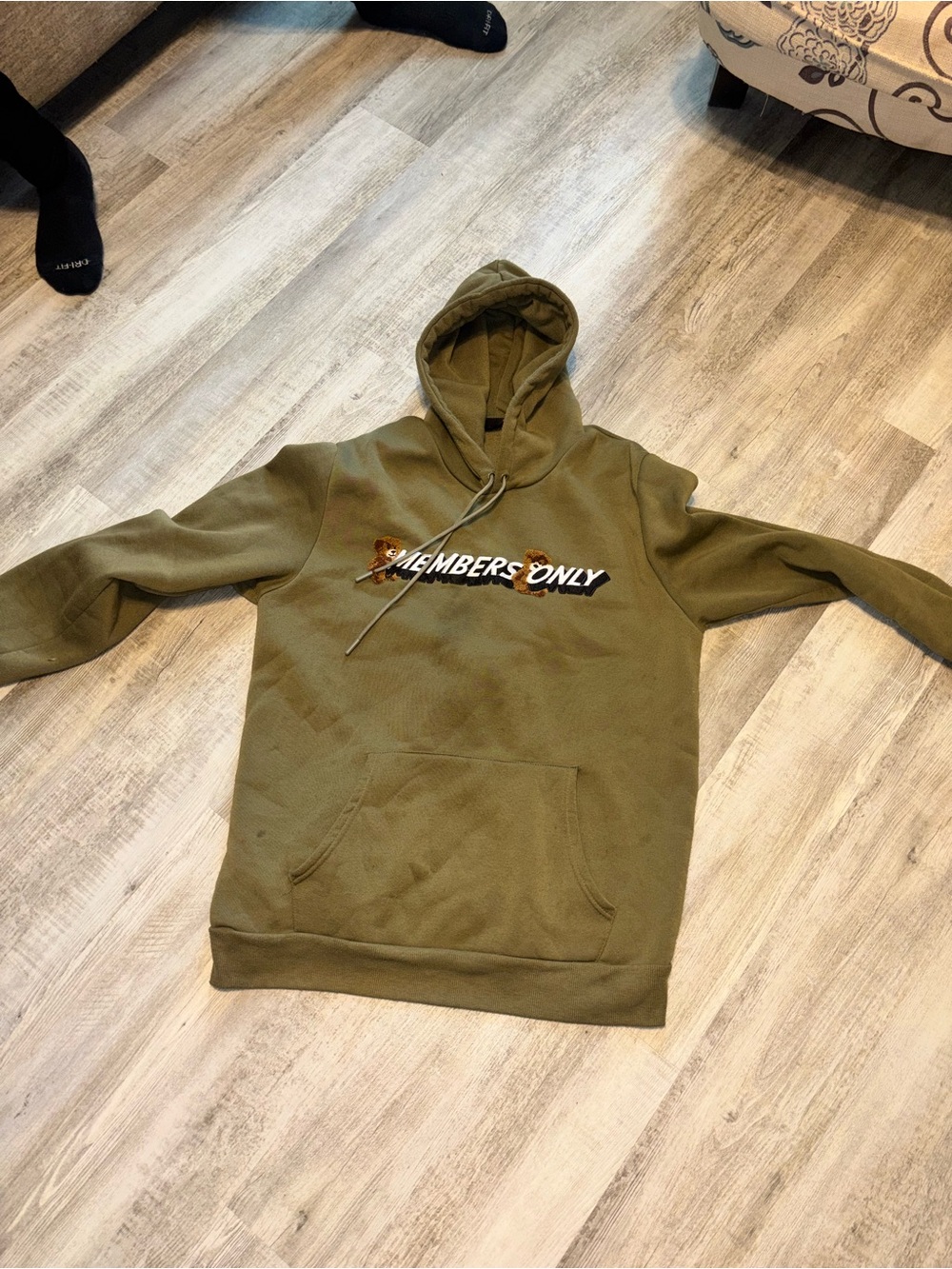 Members Only Olive Hooded Pullover with Logo